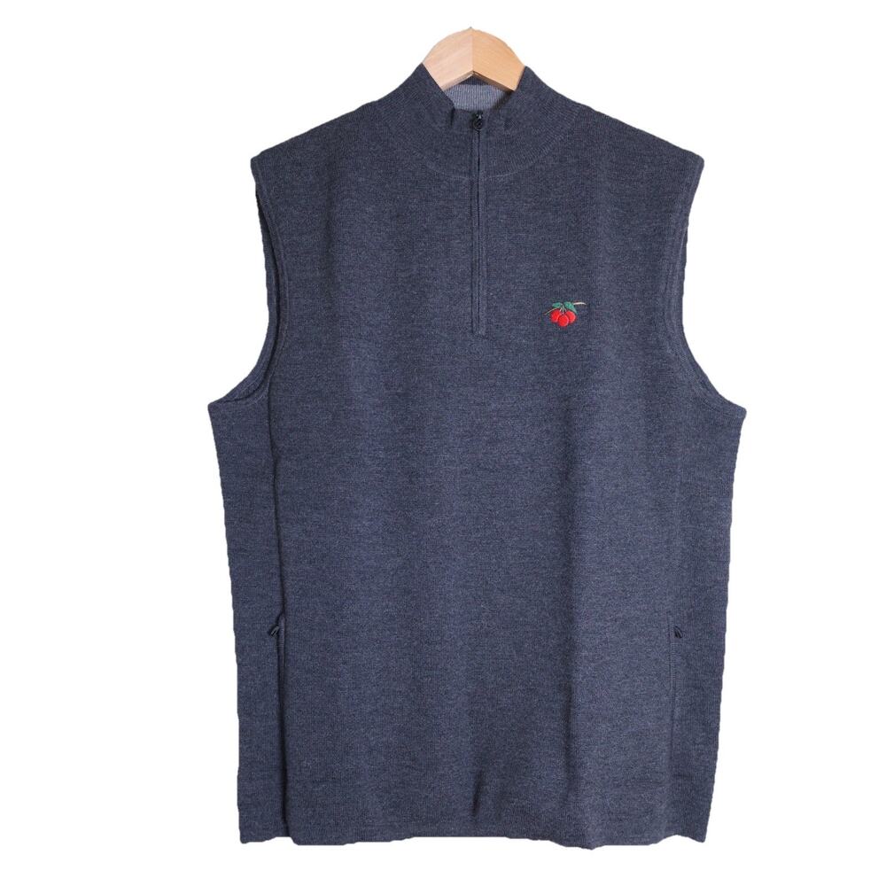 G/Fore Men’s Merino Wool Tech Lined Dunes Tailored Fit Vest Charcoal Gray Size L